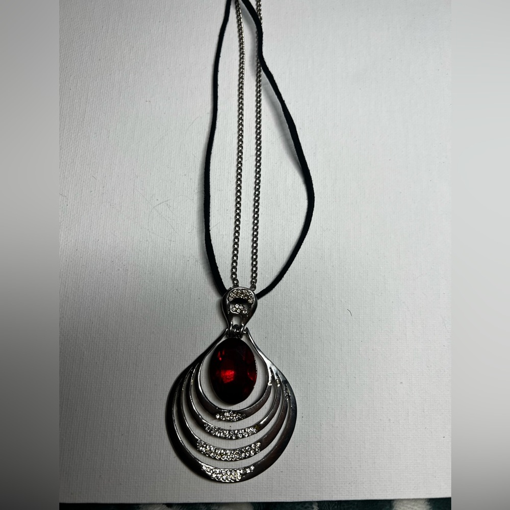 Red stone Long Necklace